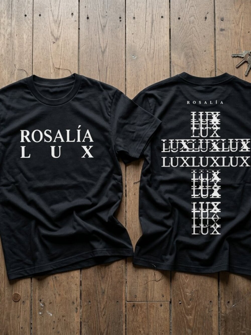Rosalia LUX Graphic T-Shirt - Artistic Cross Design Black Tee